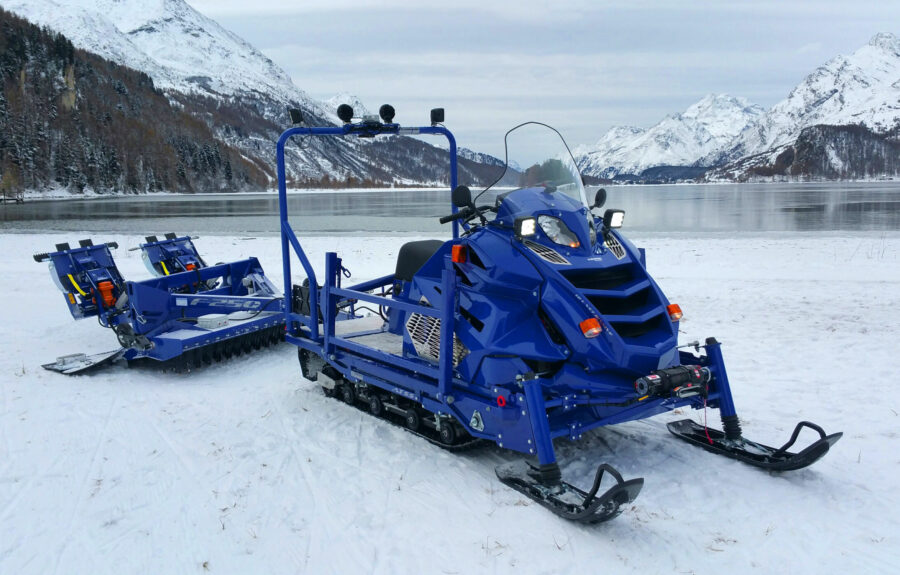 snowmobile SHERPA 1.6L TI-VCT 16V on the lake of St. Moritz